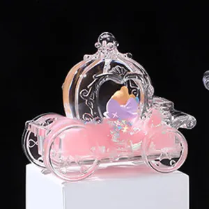 Clear acrylic pumpkin carriage liquid quicksand desktop decorative ornament cute gift