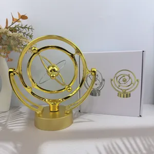 Golden Celestial Perpetual Motion Machine Desktop Ornament Physics Toy Office Decor