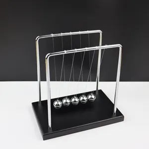 Metal Newton's cradle balance balls kinetic art physics toy desktop office home decor.
