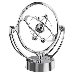 Silver kinetic art desk toy celestial orbital perpetual motion machine office home decor ornament