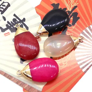 Natural stone teardrop pendant agate DIY necklace jewelry accessories handmade charm gemstone