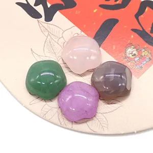 Natural stone flower beads set, loose gemstone charms for DIY necklace jewelry making accessories.