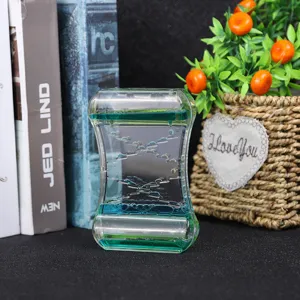 Transparante acryl vloeibare beweging bubbler olie timer dubbele rij bureau decor
