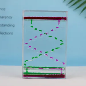 Farbige Oeltropfen Fluessig Bewegung Spielzeug Detailansicht mit Treppenablauf beruhigender Timer.