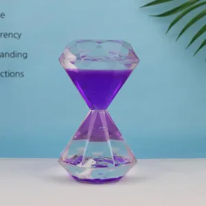 Sablier Liquide Diamant avec Joli Phoque Ornement de Bureau Cadeau Creatif Fete