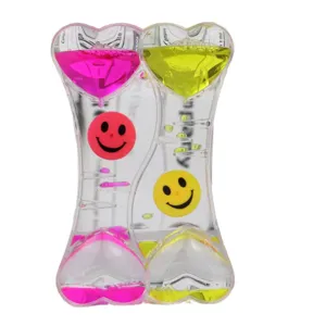 Doppio cuore liquido movimento bolle olio clessidra timer scrivania giocattolo regalo