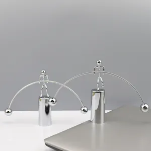 Metal balance toy office desk decompression ornament creative physics science toy decor silver gift