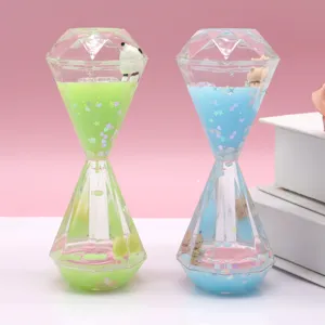 Liquid diamond hourglass oil timer motion bubbler sensory toy desk decor gift for kids