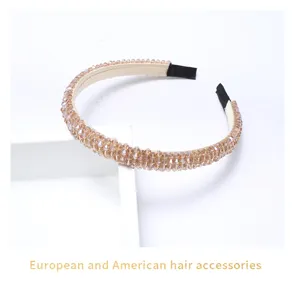 Serre-tête fin élégant en perles de cristal dégradé brillant accessoire cheveux pour femme chic