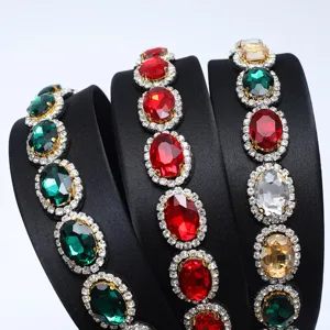 Cerchietto strass vintage barocco fascia larga pietra preziosa accessori capelli cristallo