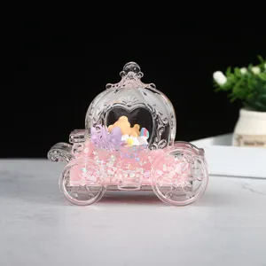 Leuke vloeibare glitter pompoen koets speelgoed, transparante plastic ornament cadeau.