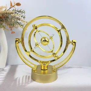Creative golden celestial kinetic art desktop ornament perpetual motion machine office decor