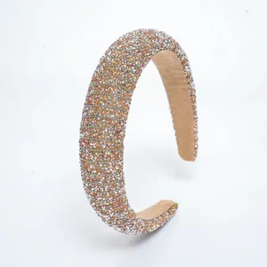 Elégant serre-tête rembourré en strass étincelant pour femmes, accessoire mode chic