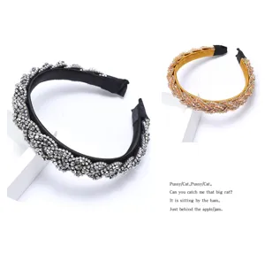 Serre-tete Cristal Strass Baroque Tresse Fait Main Accessoire Cheveux Vintage Femme