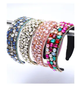 Stunning crystal rhinestone wide padded headband stylish sparkling hair hoop for women