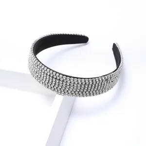 Large serre-tête en strass brillant accessoire de cheveux tendance pour femme élégant