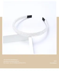 Serre-tête perles cristal transparent minimaliste bandeau cheveux fin style élégant quotidien