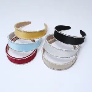 Lot de serre-têtes larges en strass, cerceaux de cheveux en satin élégants pour femmes.