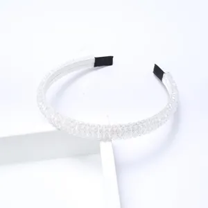 Serre-tête en perles de cristal clair bandeau étroit minimaliste accessoires cheveux