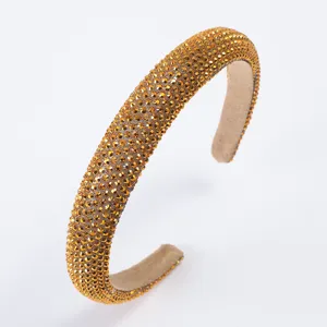 Serre-tête large en strass étincelant pour femmes, accessoire de mode cheveux cristal.
