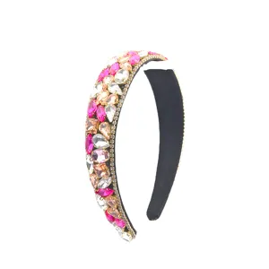 Serre-tête large en strass, cerceau de cheveux rembourré de luxe étincelant pour accessoires