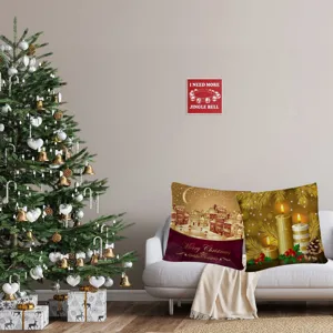 Christmas festive pillow cover sofa decorative cushion linen cushion winter candle pattern