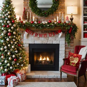 Christmas decorative throw pillow case festive snow village red cushion cover holiday decor