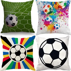 Vintage Retro Football Soccer Printed Pillow Cover Polyester Decorative Cushion Case For Living Room Sofa Home Decor