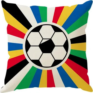 Vintage soccer throw pillow cover, decorative sofa cushion case with retro sports print design