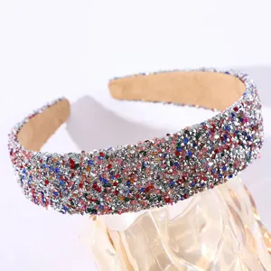 Serre-tête en strass cristal multicolore luxueux bandeau brillant accessoires de cheveux tendance