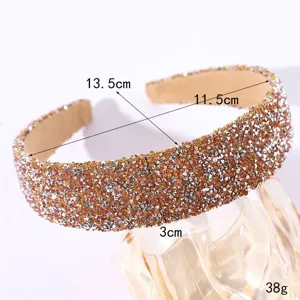 Serre-tête rembourré en strass étincelant, bandeau de luxe en cristal coloré pour femmes.