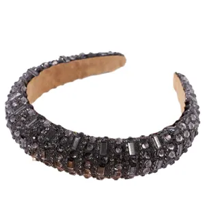 Serre-tête rembourré en strass de luxe pour femmes accessoires de cheveux larges brillants