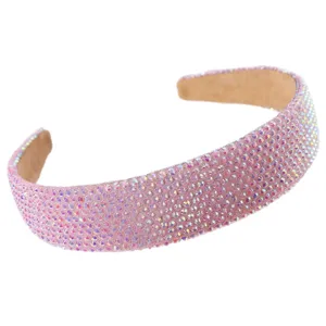 Serre-tete strass rose pour femmes diademe cristal scintillant accessoire cheveux mode