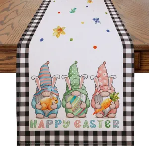 Corsia da tavola pasquale lino quadri gnomi stampa sala da pranzo cucina decorazione casa