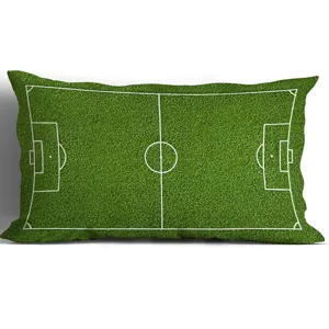 Soccer field print throw pillow cover decorative waist cushion for living room sofa 1pc