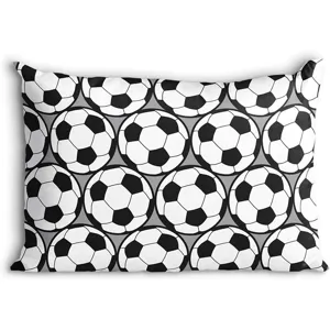 Classic black and white soccer ball pattern rectangular throw pillow cover for sofa decor living room