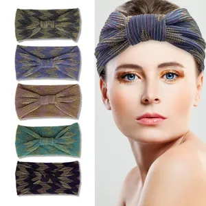 Fasce per Capelli Larghe Elastiche a Righe in Pizzo per Donna Fascia per Capelli Vintage con Fiocco Accessori Sport Yoga