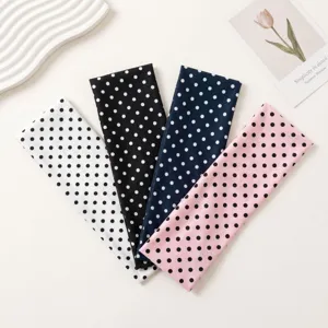 Fascia per Capelli a Pois in Stile Coreano da Donna in Poliestere Stampato Fascia Sportiva Casual Turbante Elastico per Lavaggio Viso All'aperto
