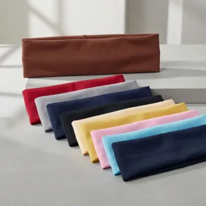 Set fascia per capelli sportiva tinta unita da donna, fascia elastica assorbi sudore yoga fitness.
