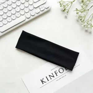 Fascia per capelli elastica tinta unita minimalista da donna, fascia sportiva larga.
