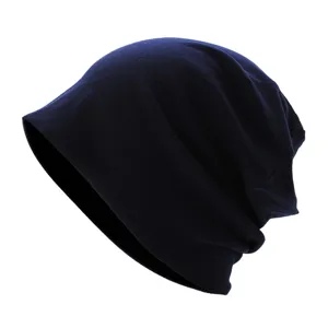 Bonnet slouchy pour femme en pur coton, ultra-mince simple couche chapeau de sommeil respirant.
