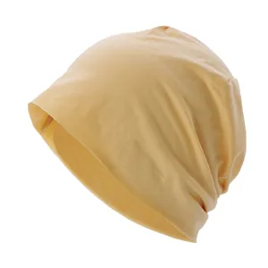 Bonnet slouchy en pur coton pour femme couleur unie respirant léger bonnet de nuit été