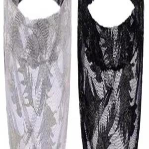 Fascia per capelli in pizzo largo nel dettaglio, motivo mesh traspirante per look.