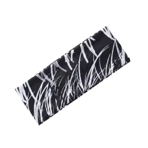 Fascia per capelli sportiva larga con motivo astratto bianco e nero, elegante fascia assorbisudore.