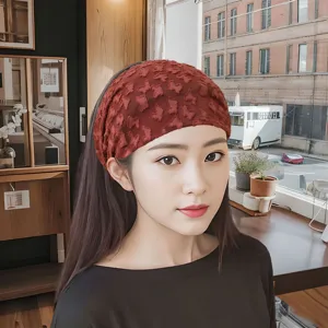 Fascia per capelli larga in stile coreano per donne, elegante accessorio per uso quotidiano.