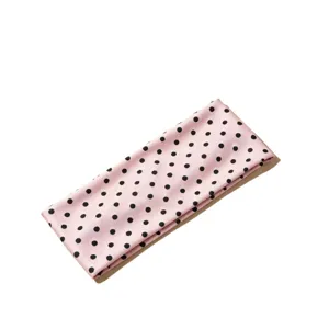 Fascia per capelli rosa a pois neri stile coreano da donna, carina fascia sportiva.