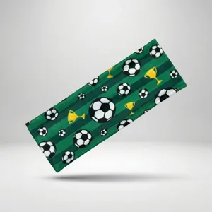 Fascia per capelli sportiva con pallone da calcio, fascia elastica traspirante per fitness.
