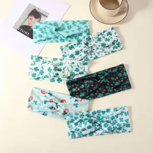 Fascia Sportiva da Yoga Giorno di San Patrizio per Donna con Stampa a Trifoglio Fascia Elastica Assorbi Sudore per Corsa e Fitness