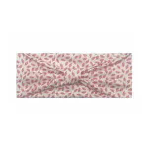 Fascia elastica stampata per sport yoga e lavaggio viso con grazioso motivo a foglia rosa.