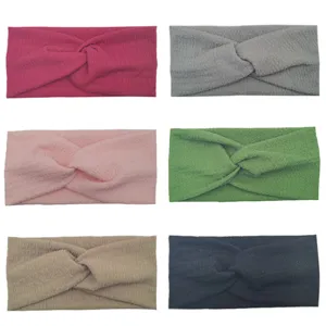 Fascia per capelli intrecciata in maglia larga elastica accessori moda donna sport casual